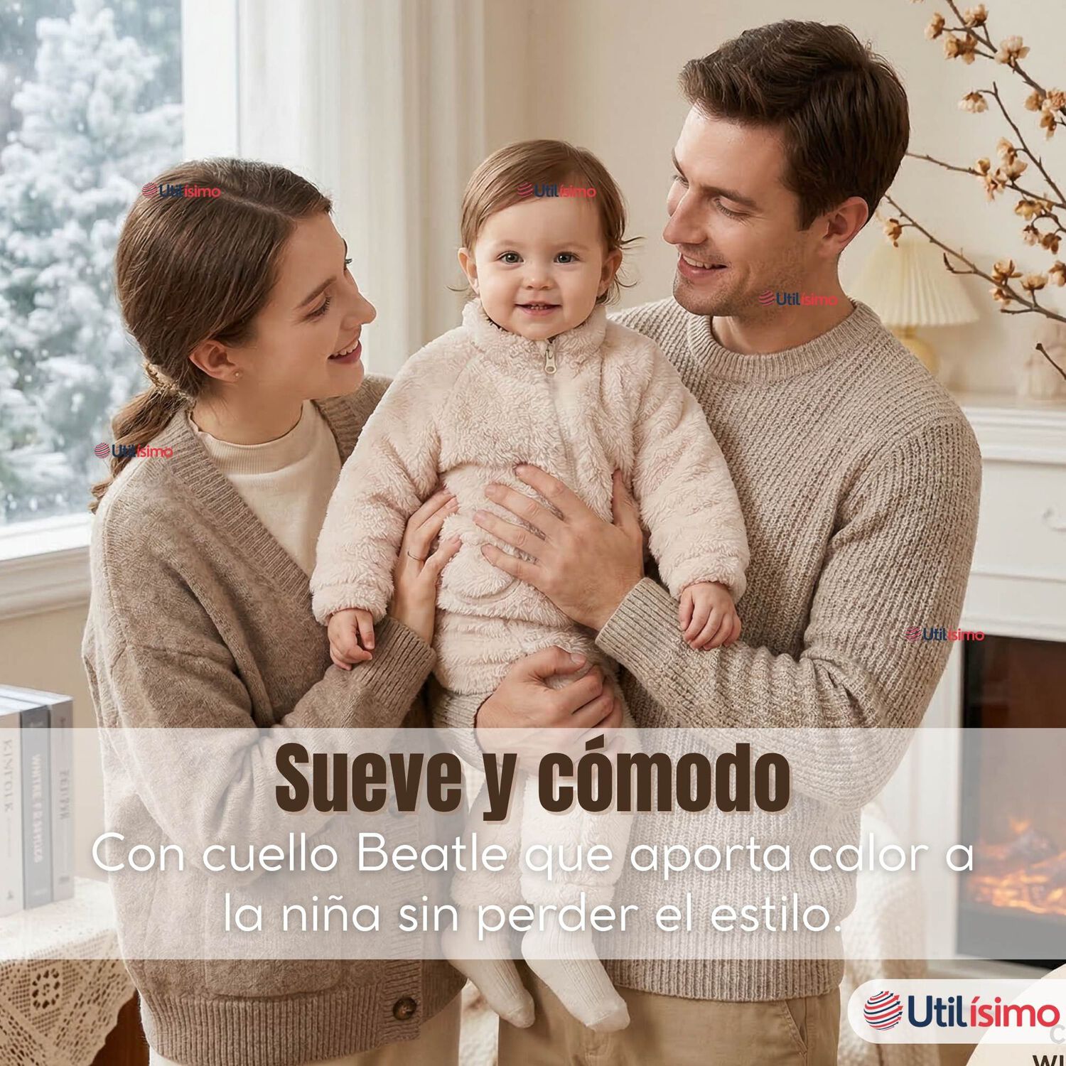 Conjunto 2 Piezas Buzo Poler&oacute;n Pantal&oacute;n Bebe Ni&ntilde;a Poli&eacute;ster Beige image number 6.0