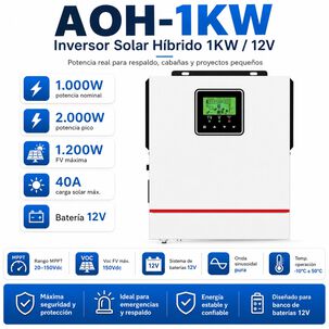 Inversor Solar 1000w 12v Potencia M&aacute;xima 2000w