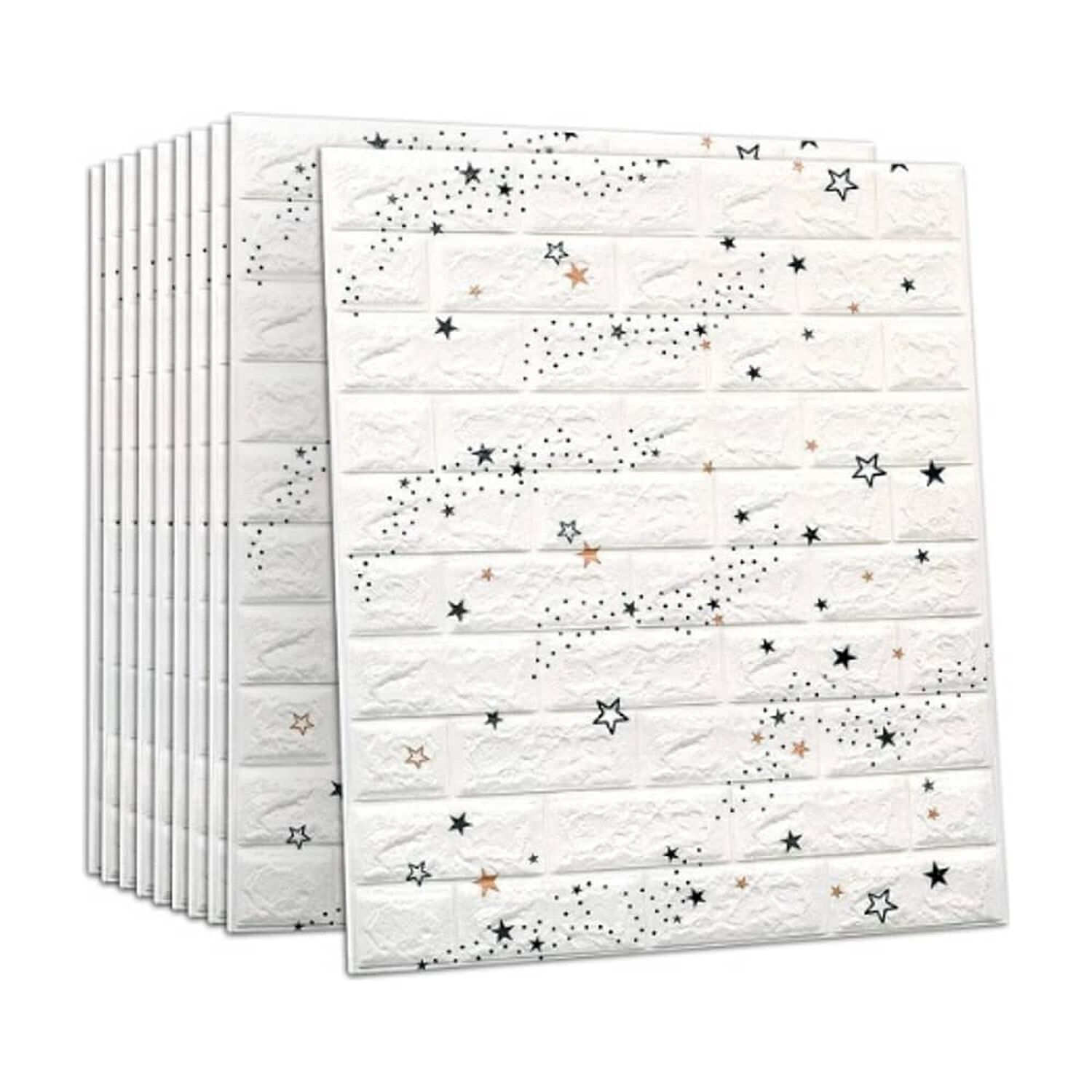 Pack 10 Lamina Papel Mural Autoadhesivo 3d Estrellas image number 0.0