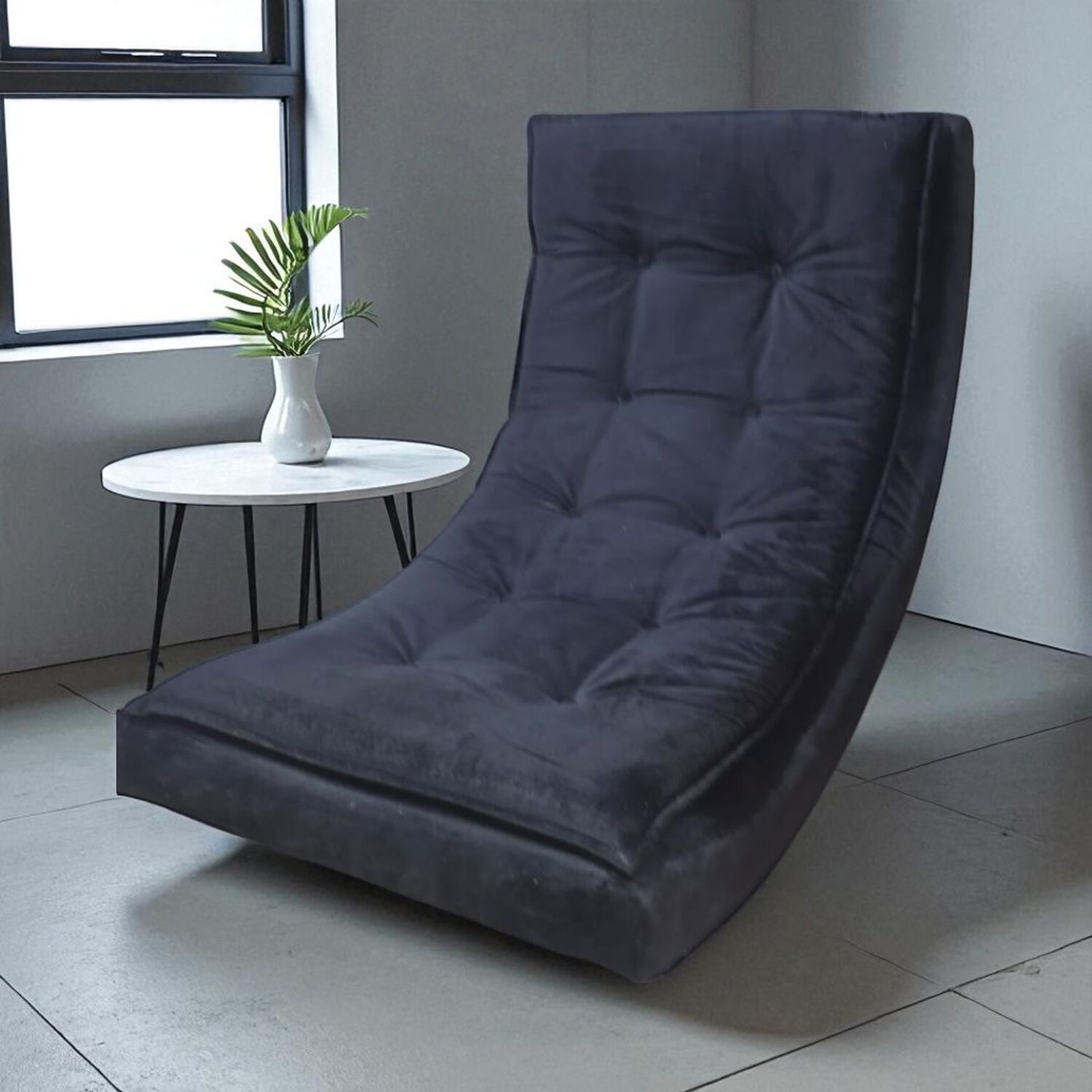 Pouf Mecedor Felpa Negra image number 3.0