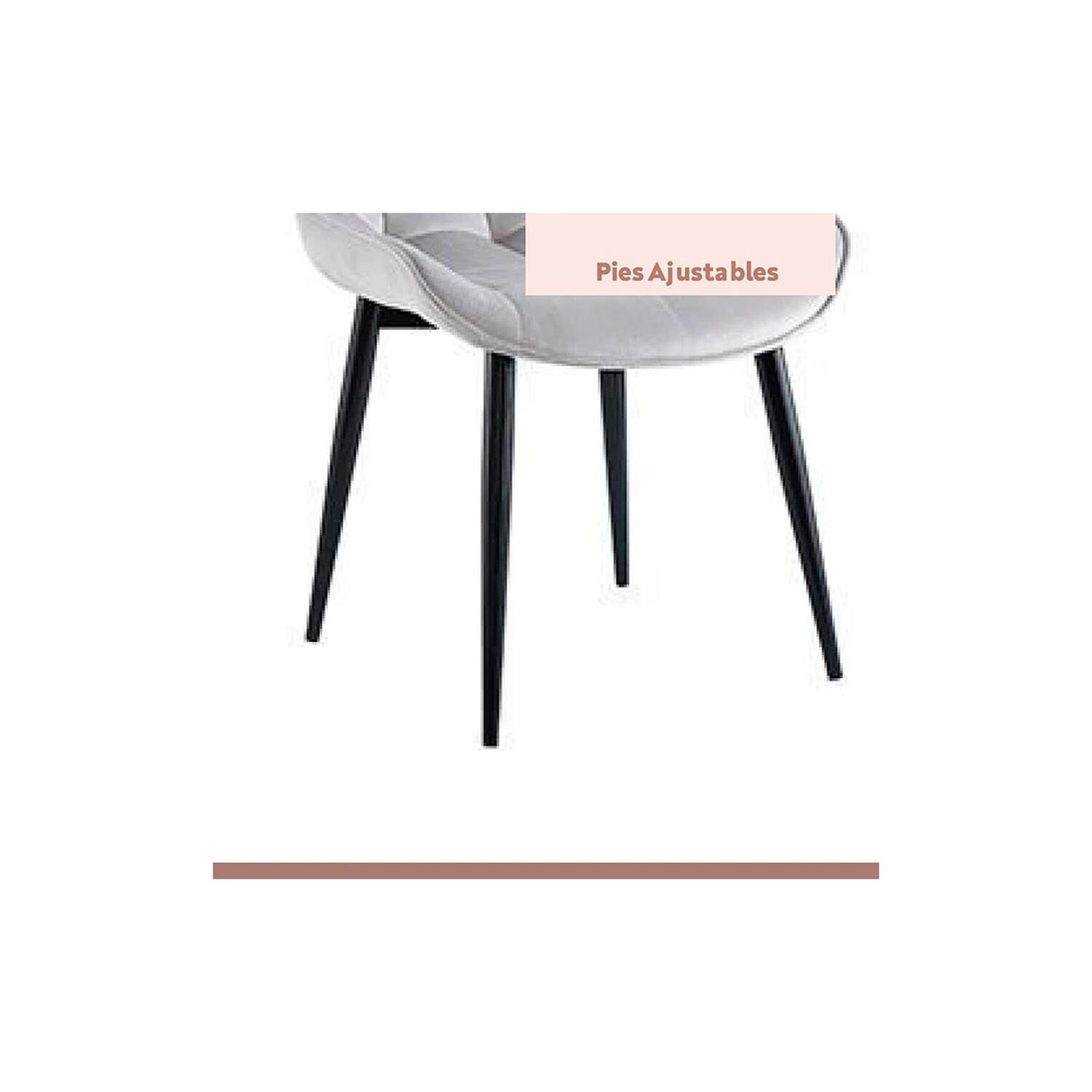 Comedor Mesa Vidrio Rectangular 120x80 + 6 Silla Macron Terciopelo - Gris image number 7.0