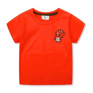 Polera Niño Algodón Manga Corta Jump Kids Rojo Tigre 2 A 7 Años