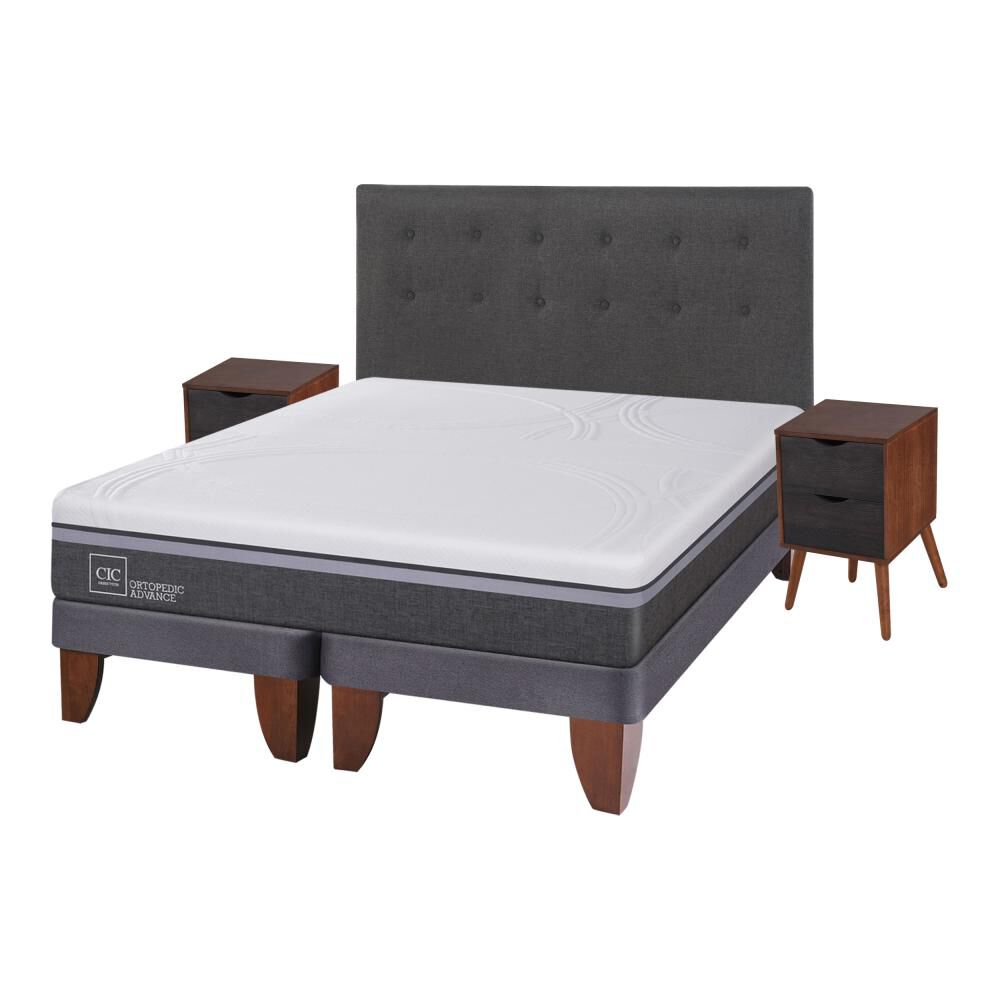 Cama Europea Cic Ortopedic Advanced / 2 Plazas / Base Dividida  + Set De Maderas image number 1.0