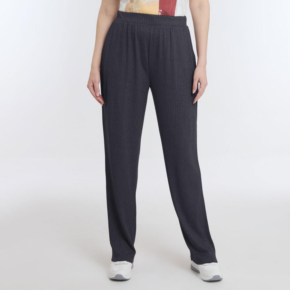 Pantalón De Buzo Diseño Rib Tiro Medio Relax Mujer Geeps image number 0.0