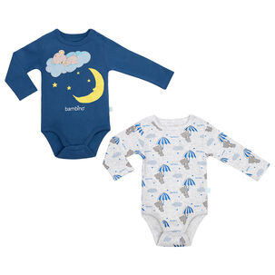 Set 2 Piezas Bodys Manga Larga Bambino Oso Celeste