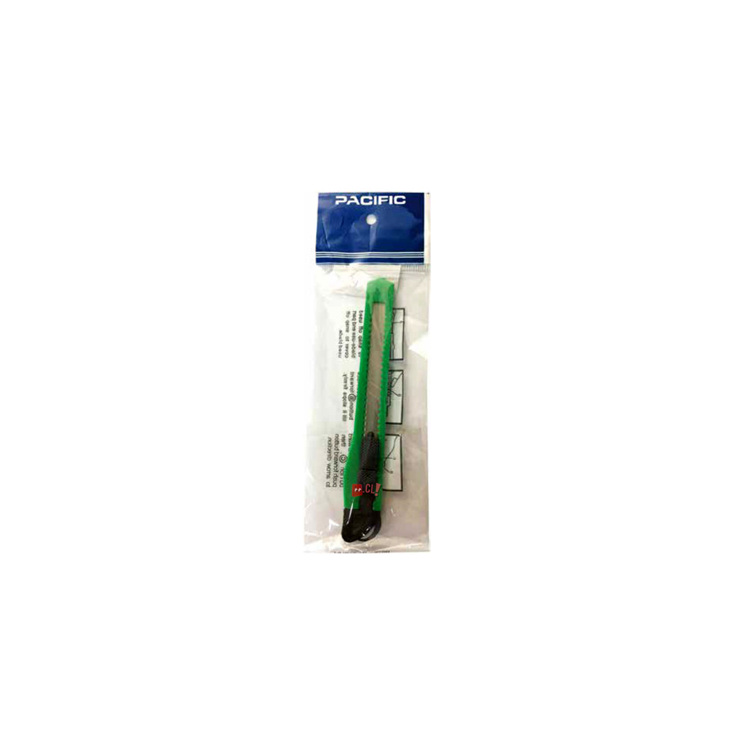 Cuchillo Cartonero De 13cms Con Hoja De 9mm Color Verde - Ps image number 1.0