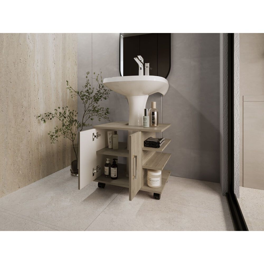 Mueble Ba&ntilde;o 2 Puertas Fm-003c Caf&eacute; Claro image number 5.0