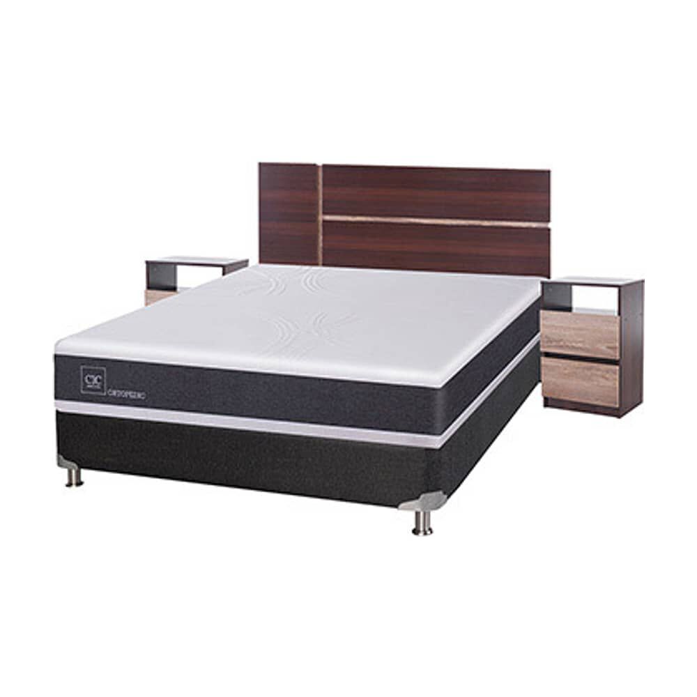 Box Spring Cic New Ortopedic B5 / 2 Plazas / Base Normal + Set De Maderas image number 4.0
