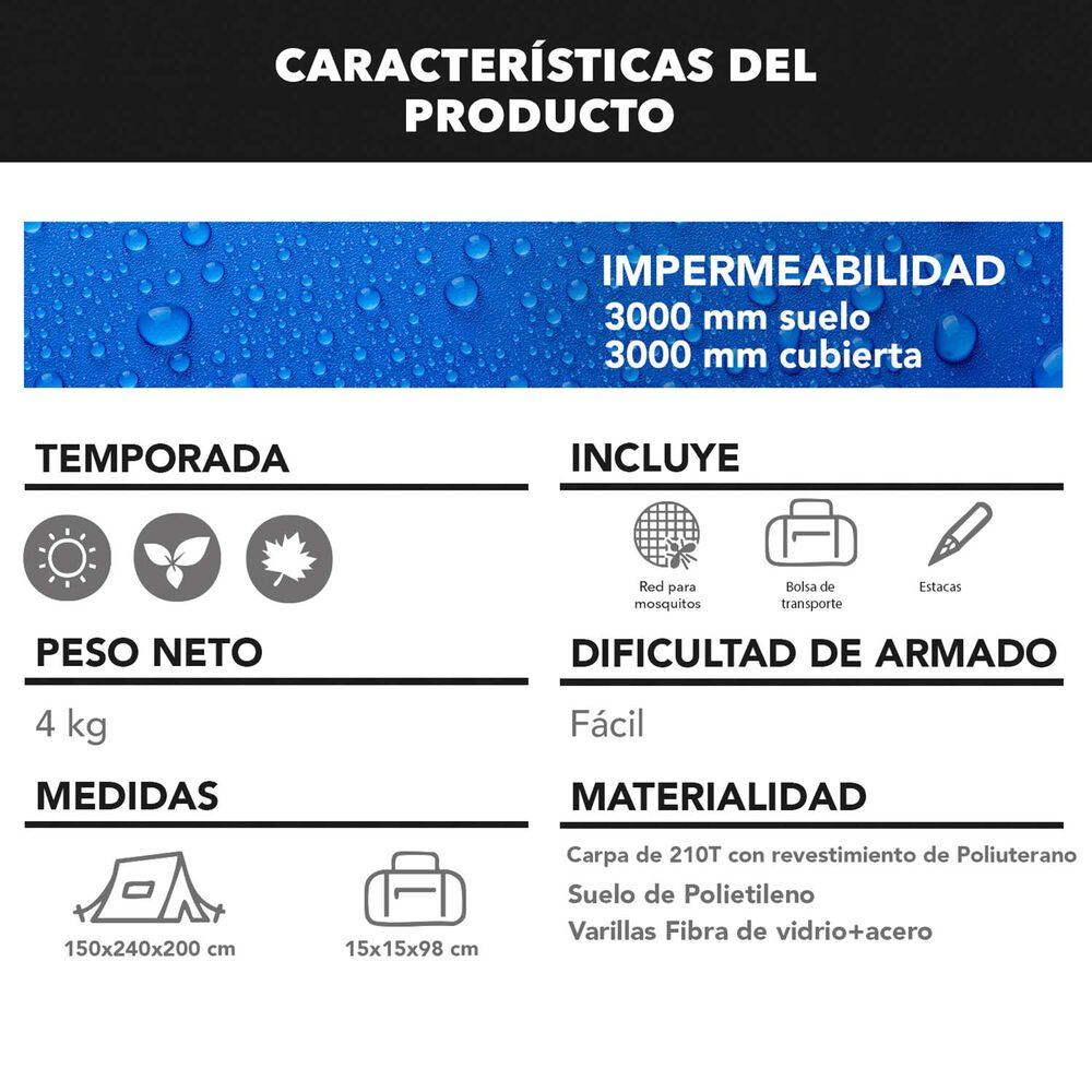 Carpa Instant&aacute;nea Quickcamp 6 Personas image number 4.0