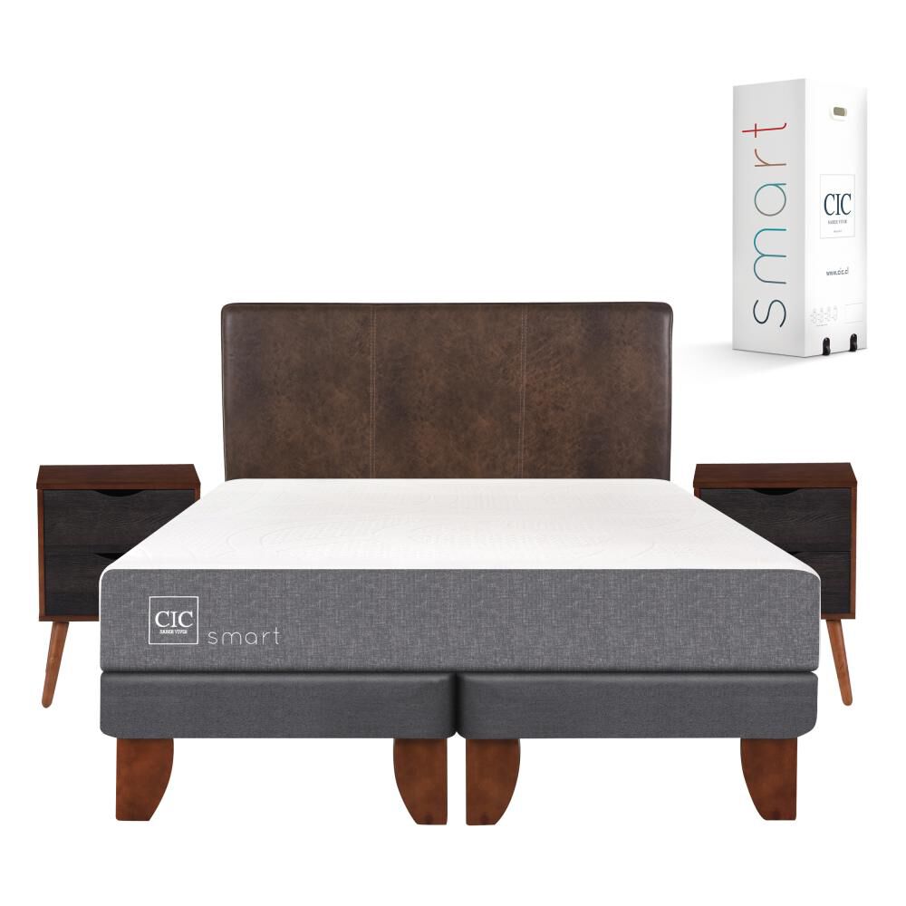 Cama Europea Cic Smart / King / Base Dividida  + Set De Maderas image number 0.0