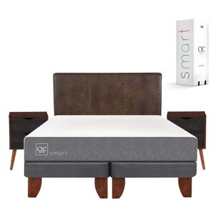 Cama Europea Cic Smart / King / Base Dividida  + Set De Maderas