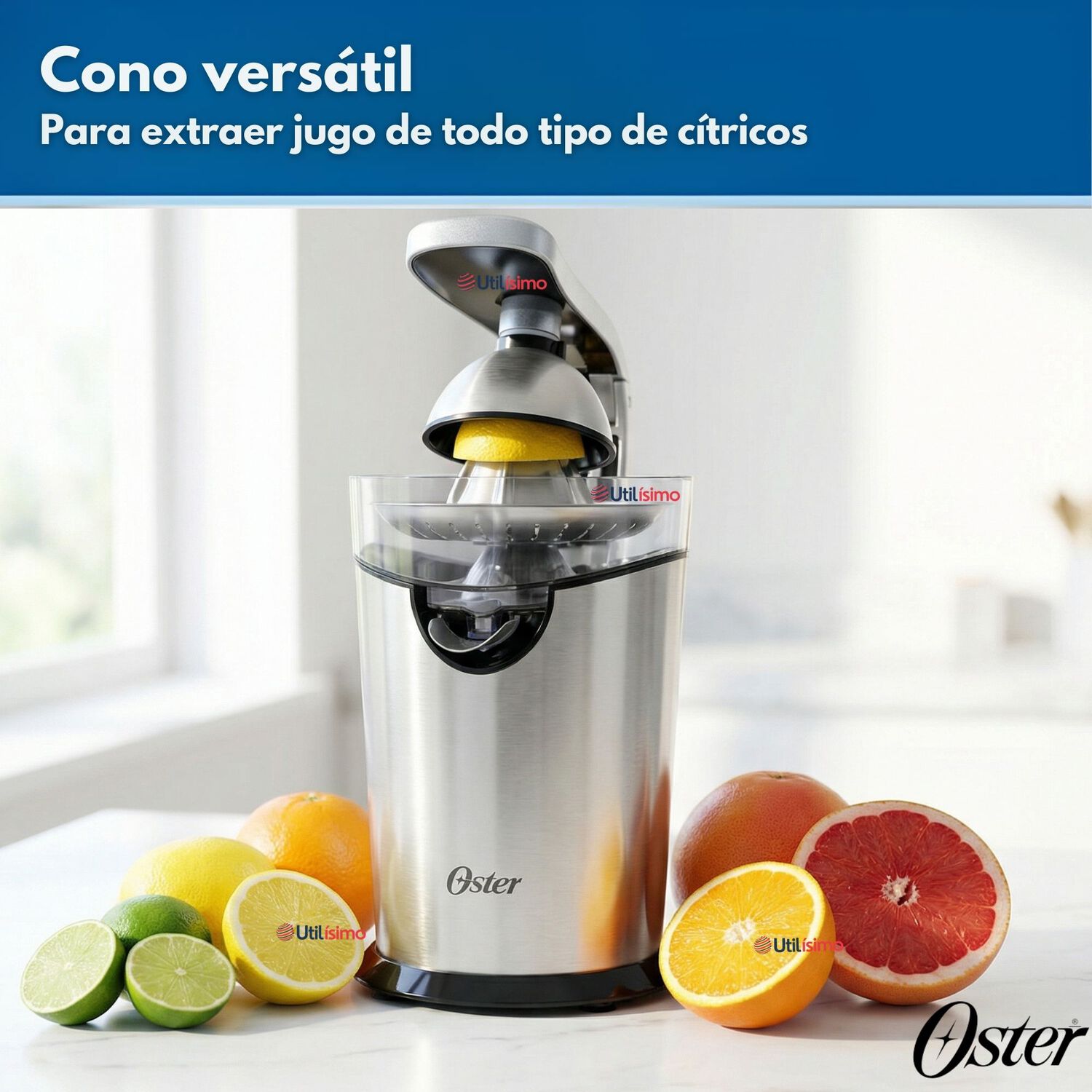 Exprimidor De C&iacute;tricos Oster De Acero Inoxidable Fpstju4200 Versi&oacute;n 2026 image number 3.0