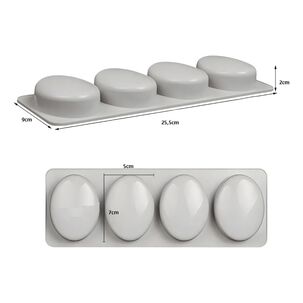Moldes Silicona Jabon Ovalado Color Gris 4 Cavidades
