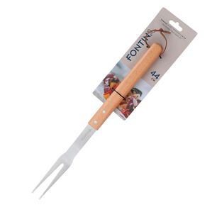 Trincho Parrillero Acero Parilla Mango Madera 44cm Fontina