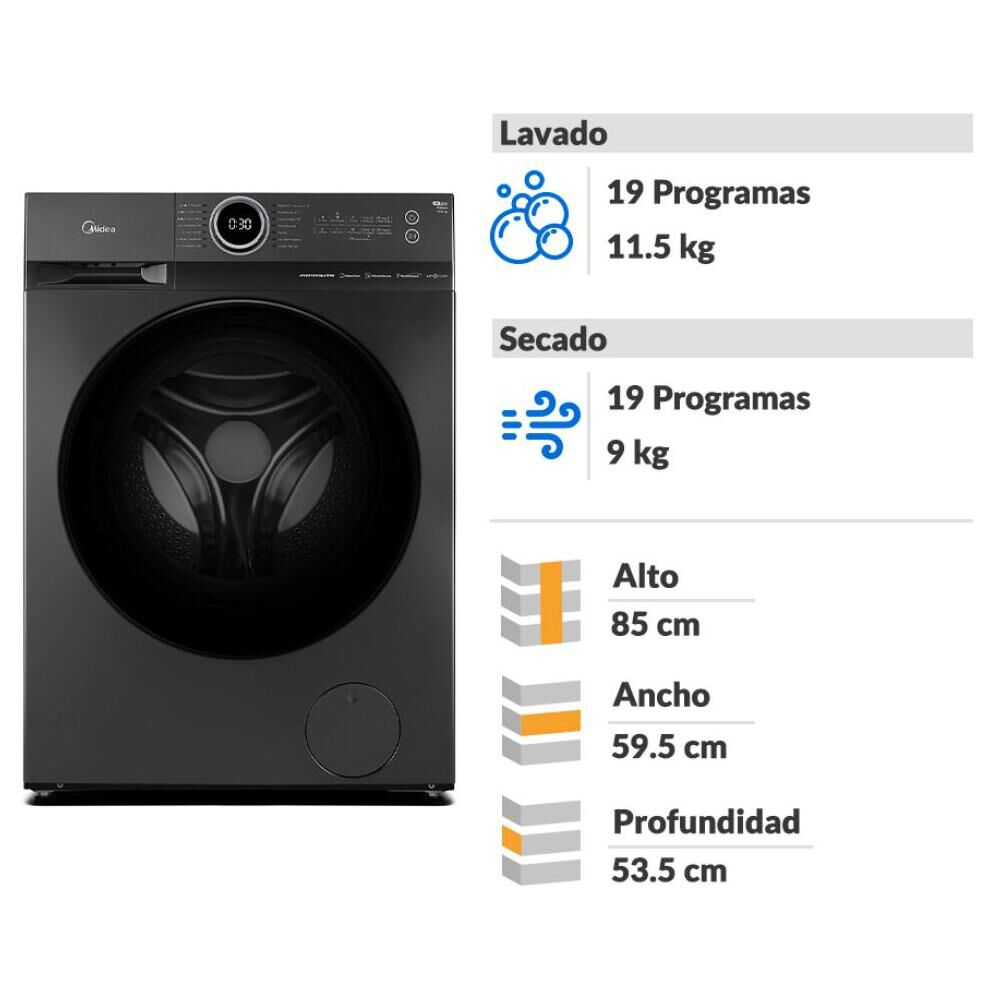 Lavadora Secadora Midea MF200D115WB/T / 11,5 Kg / 9 Kg image number 1.0
