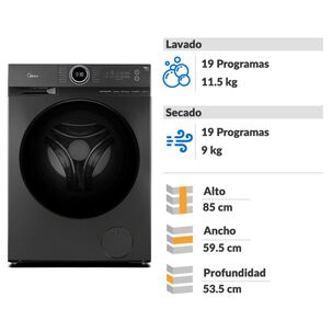 Lavadora Secadora Midea MF200D115WB/T / 11,5 Kg / 9 Kg