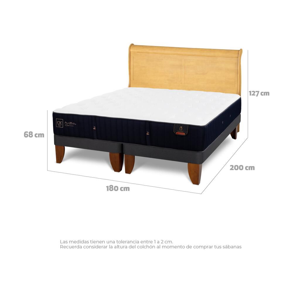 Cama Europea Cic Linea Premium / King / Base Dividida + Respaldo image number 4.0