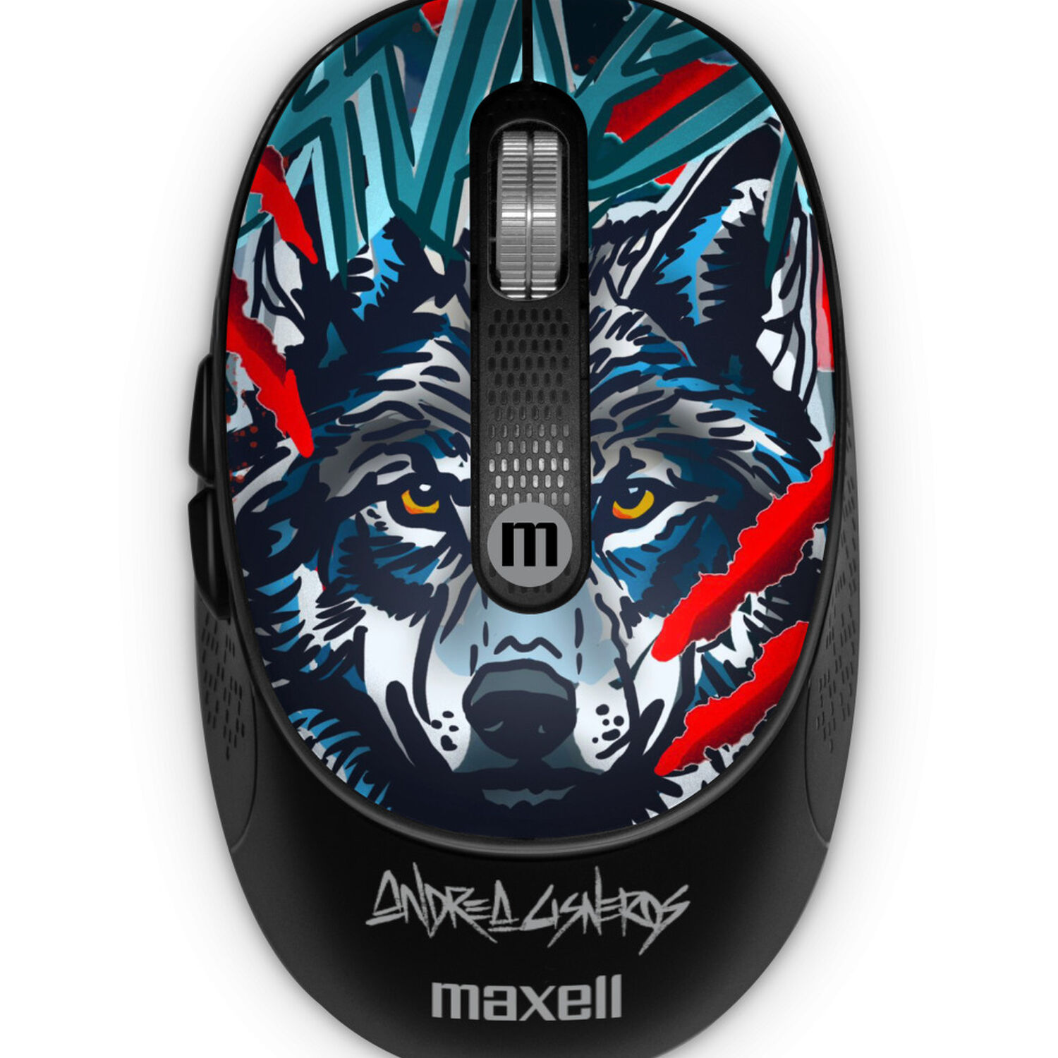 Mouse Inal&aacute;mbrico Maxell Dise&ntilde;o Wild 4000dpi Usb/usb-c Lobo image number 0.0