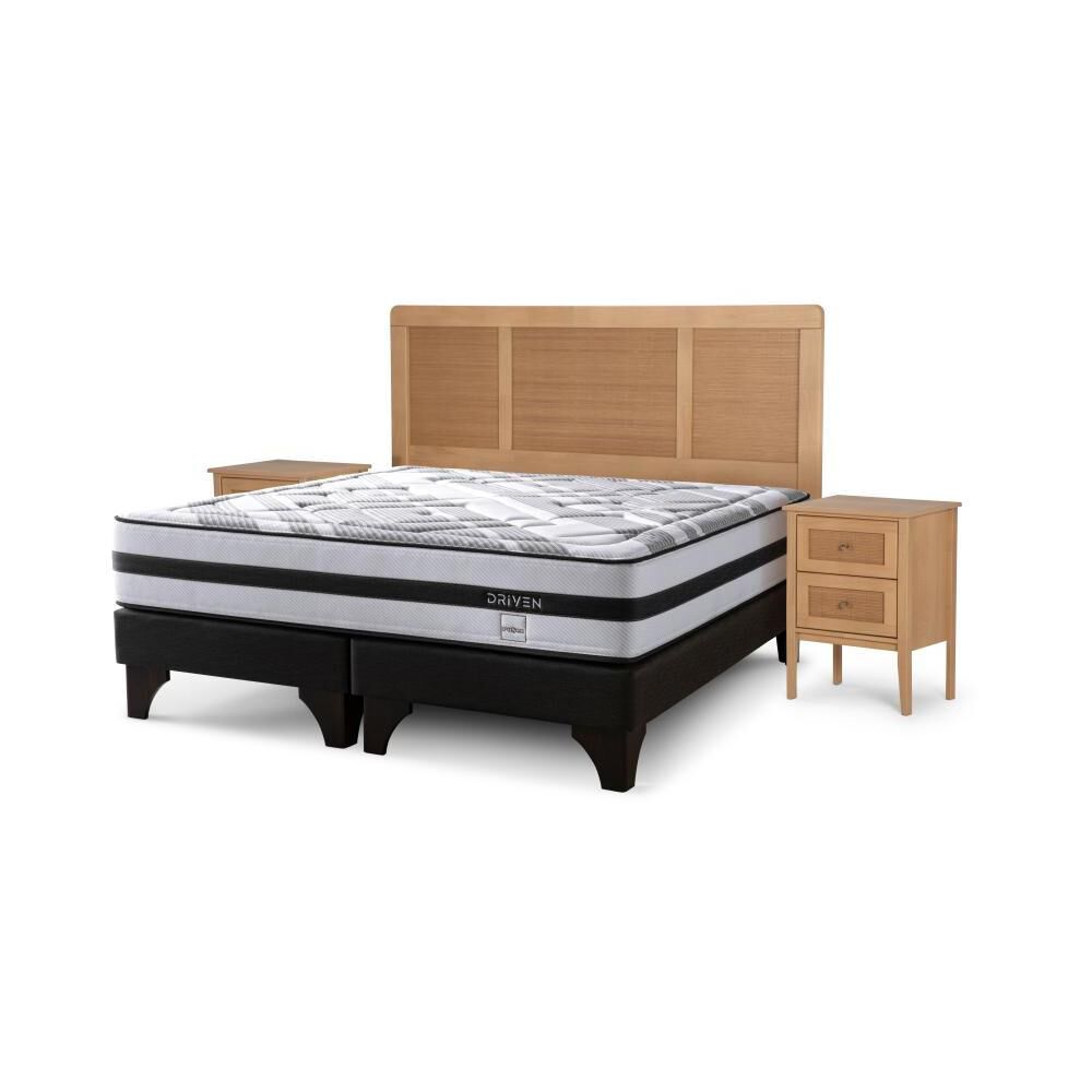 Cama Europea Rosen Driven / 2 Plazas / Base Dividida + Set De Maderas Charles image number 0.0