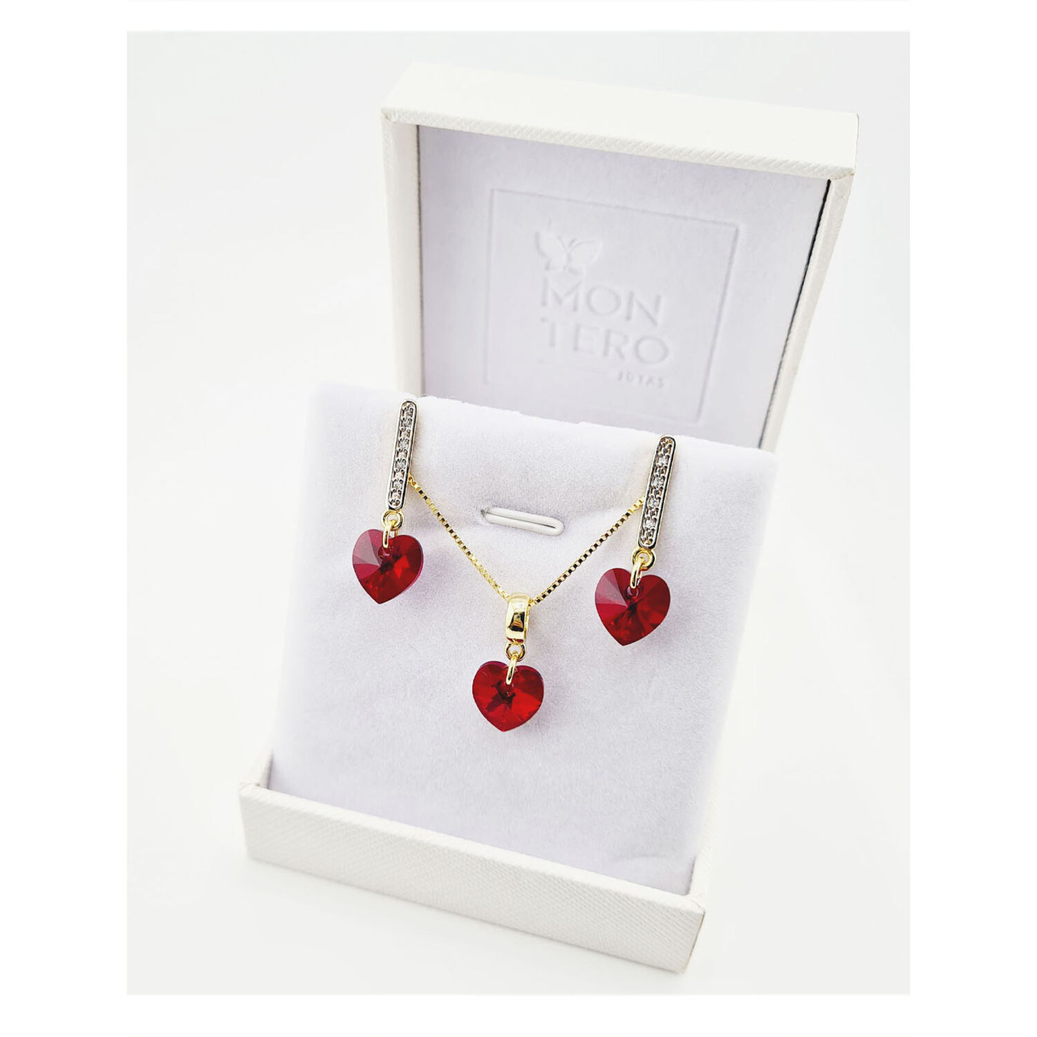 Conjunto Romance Gold Cristales Genuinos Siam Shimmer image number 2.0