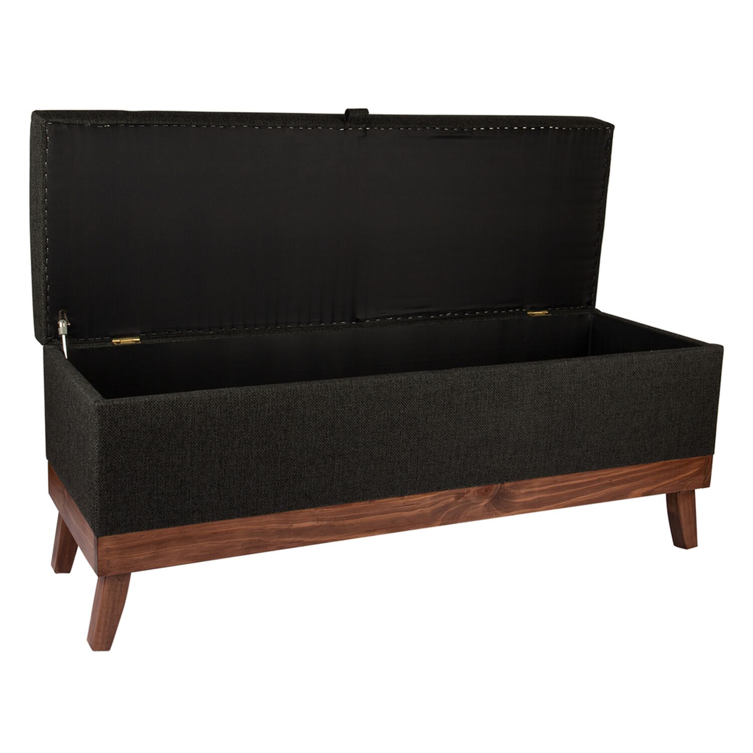 Banqueta Con Ba&uacute;l Incy Negro Delta 120x40x50 Cm M&aacute;xima Design image number 2.0