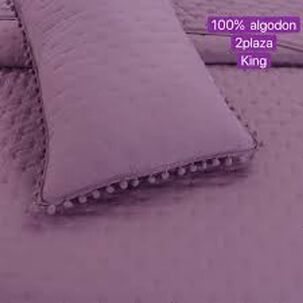 Cubrecamas Algod&oacute;n Con Pom Pom - King
