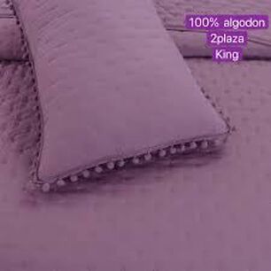 Cubrecamas Algod&oacute;n Con Pom Pom - King