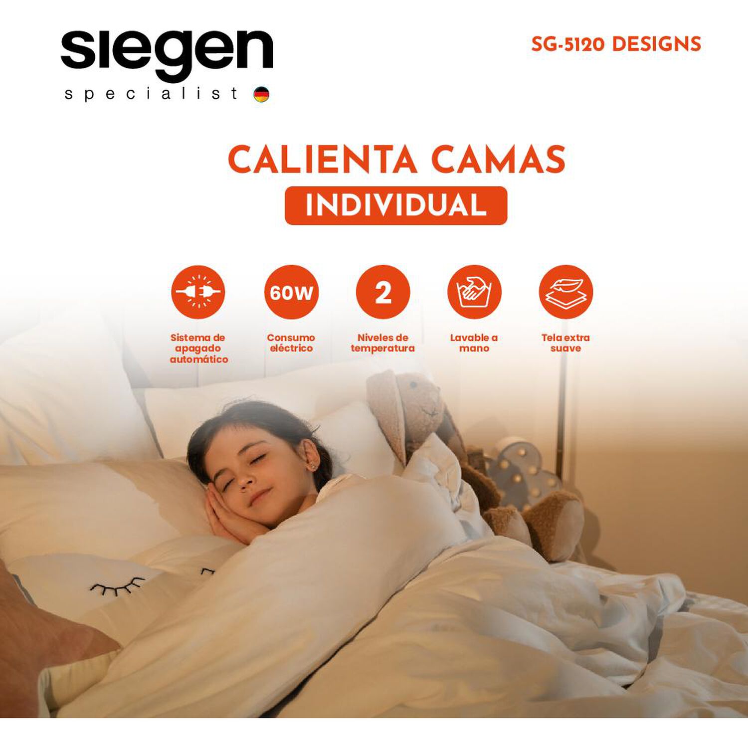 Calienta Cama Siegen SG-5120D5 / 1 Plaza image number 1.0