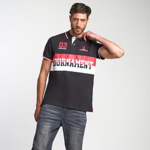 Polera Rayas Regular Manga Corta Cuello Piqué Hombre The King's Polo Club
