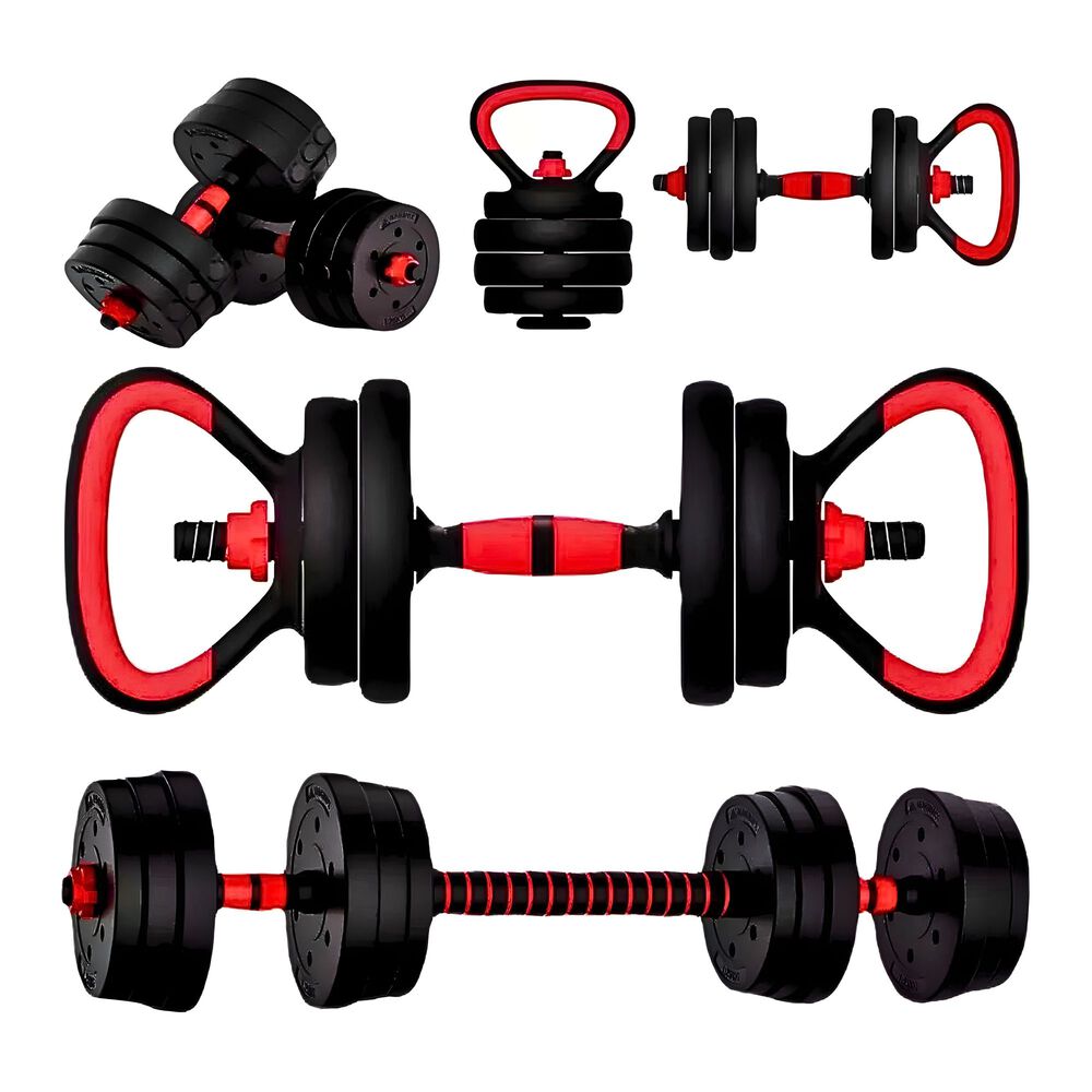 Set Mancuernas 20 Kg Convertible A Barra Kettlebell 3 En 1 image number 4.0