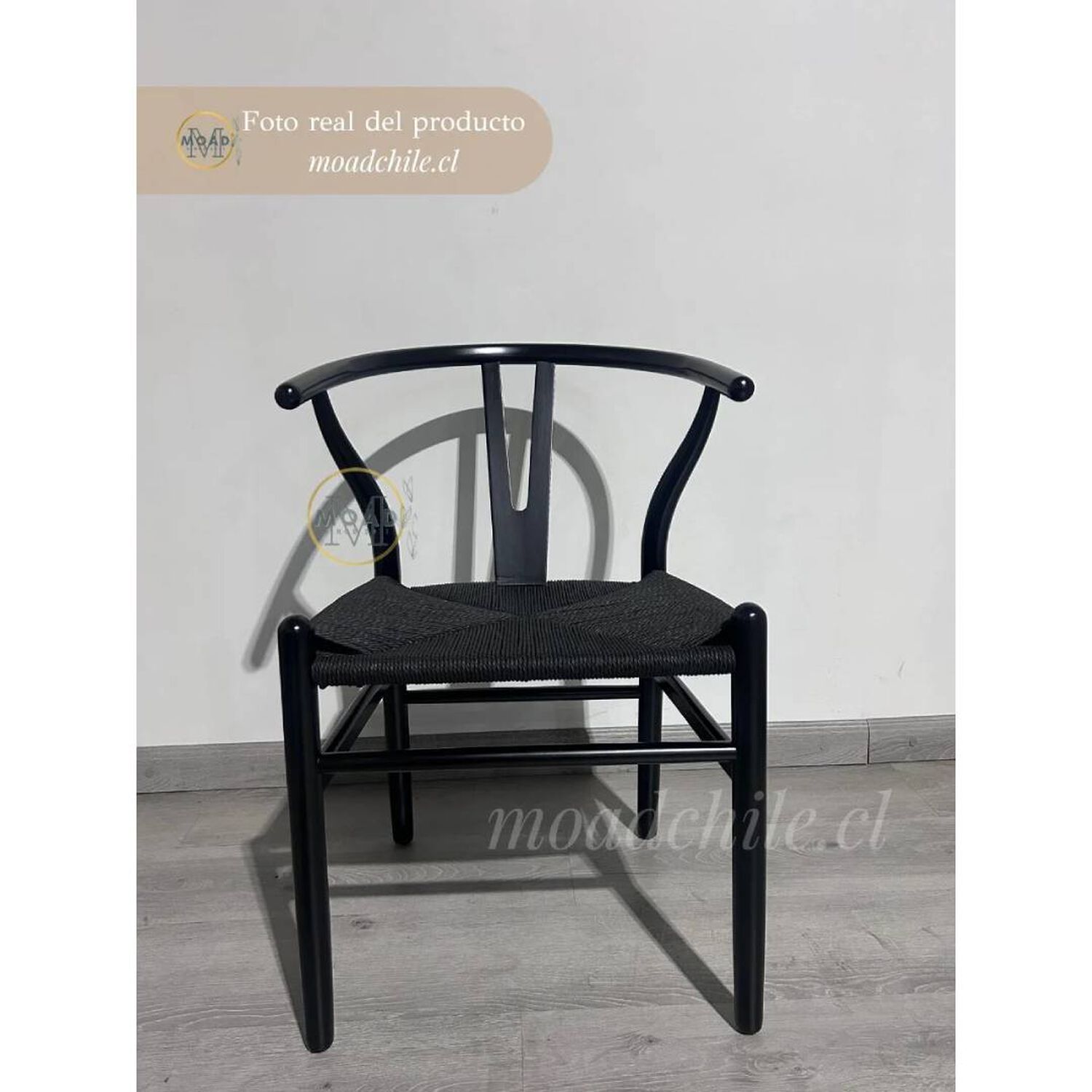 Pack 2 Sillas Wishbone Madera Asiento Rat&aacute;n Natural image number 1.0