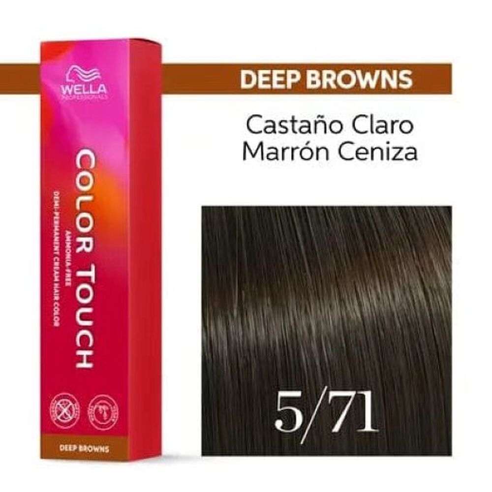 Tinte Para Cabello Wella Color Touch 5/71 Casta&ntilde;o Claro Marron Ceniza 60ml image number 1.0