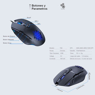 Mouse Gamer Premium Imice T90 7200 Dpi Rgb Shooter