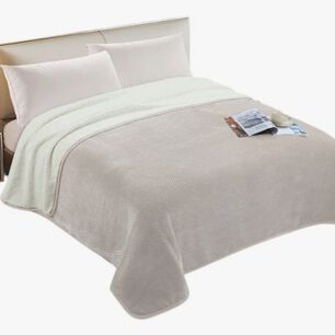 Manta Con Chiporro Sherpa Arredo Reversible Beige