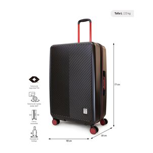 Maleta Grande 23k Marsella Negra Con Rojo Penguin