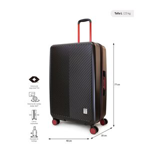 Maleta Grande 23k Marsella Negra Con Rojo Penguin