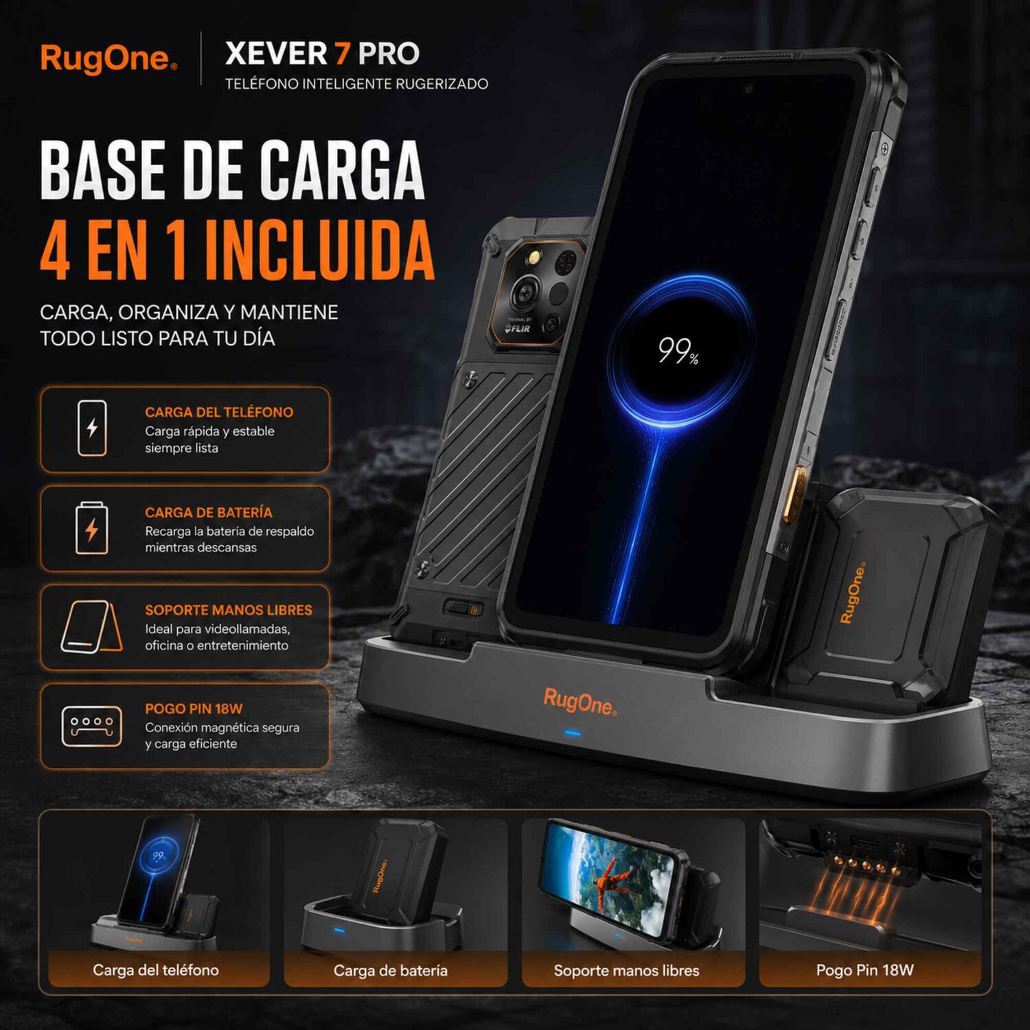 Celular Rugged Rugone Xever 7 Pro 5g T&eacute;rmica Flir 512gb 16gb image number 7.0
