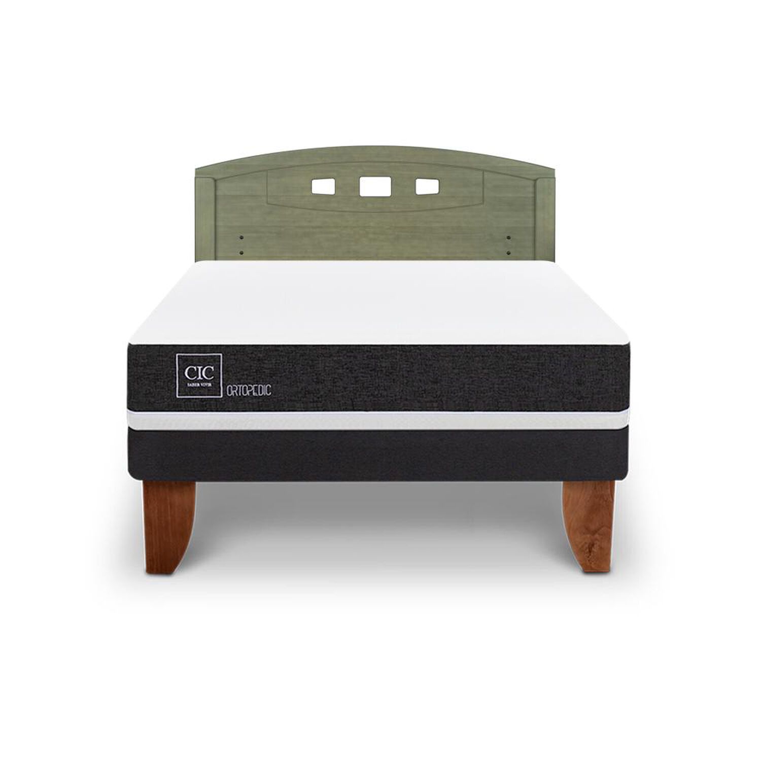 Cama Europea Cic Ortopedic / 2 Plazas / Base Normal + Respaldo image number 0.0