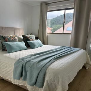 Set Renovaci&oacute;n De Dormitorio Verde Agua 2 Plazas 7 Pieza