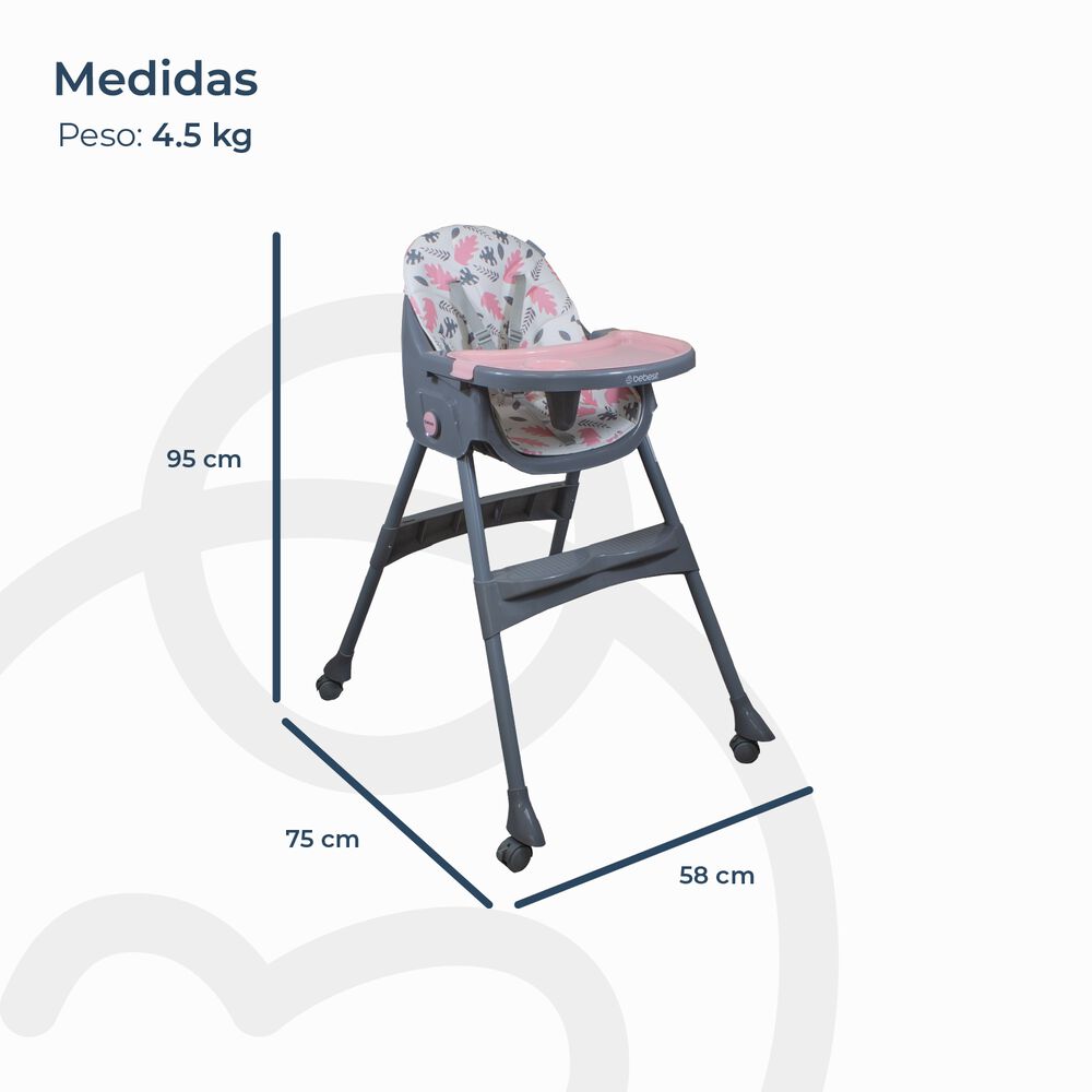 Silla De Comer Steps Rosada Bebesit image number 10.0