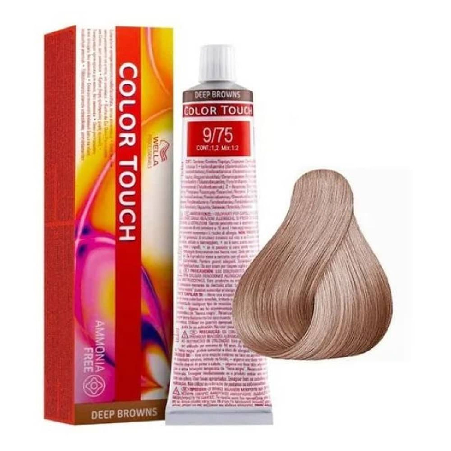 Tinte Para Cabello Wella Color Touch 9/75 Rubio Muy Claro Marron Caoba 60ml image number 0.0