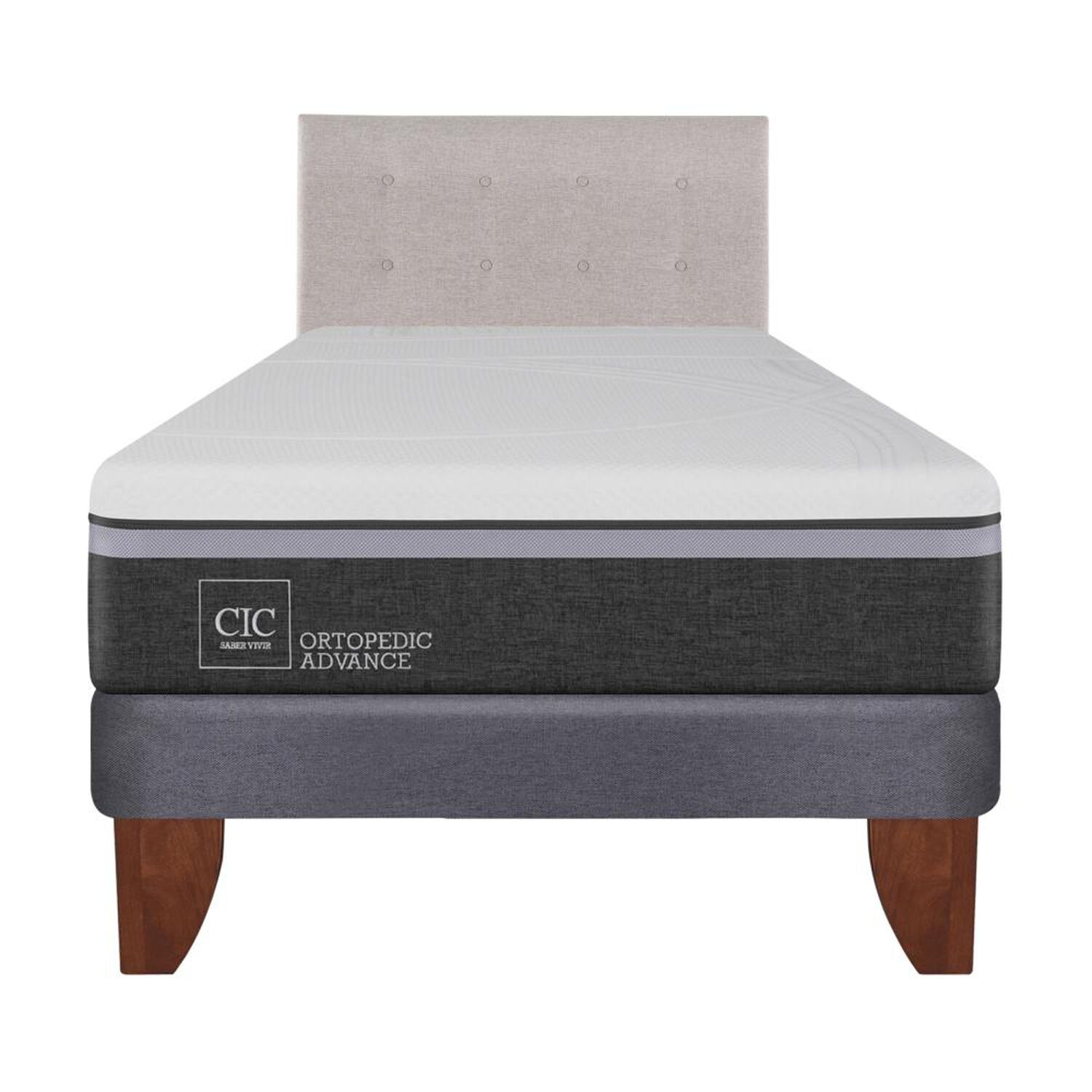 Cama Europea Cic Ortopedic Advance / 1.5 Plazas / Base Normal + Respaldo image number 0.0