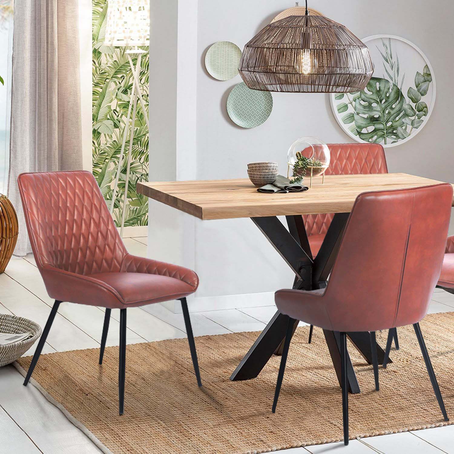 Pack 2 Sillas De Comedor Breton Terracota image number 1.0