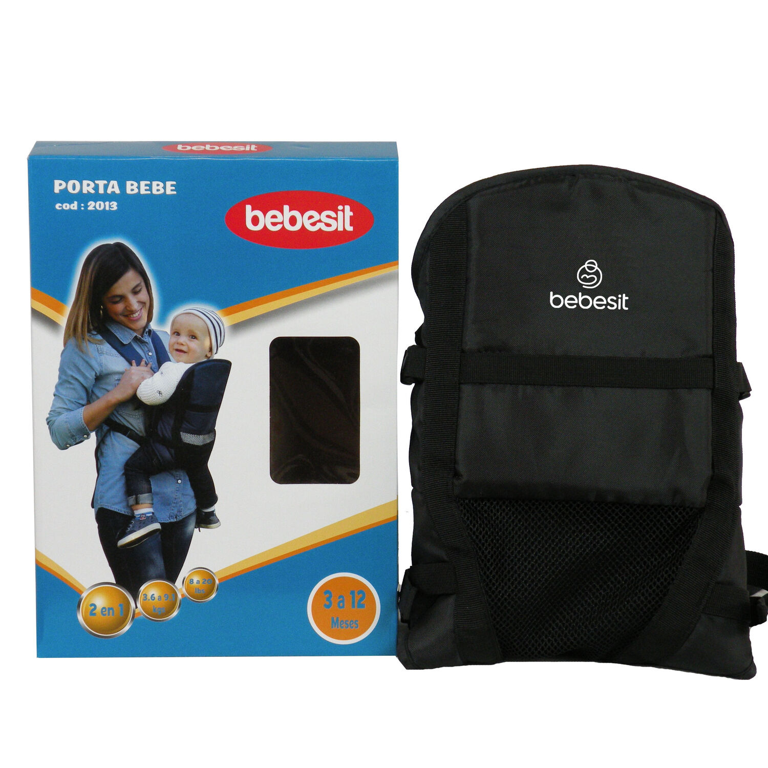 Porta Bebe 2013 Negro Bebesit image number 2.0