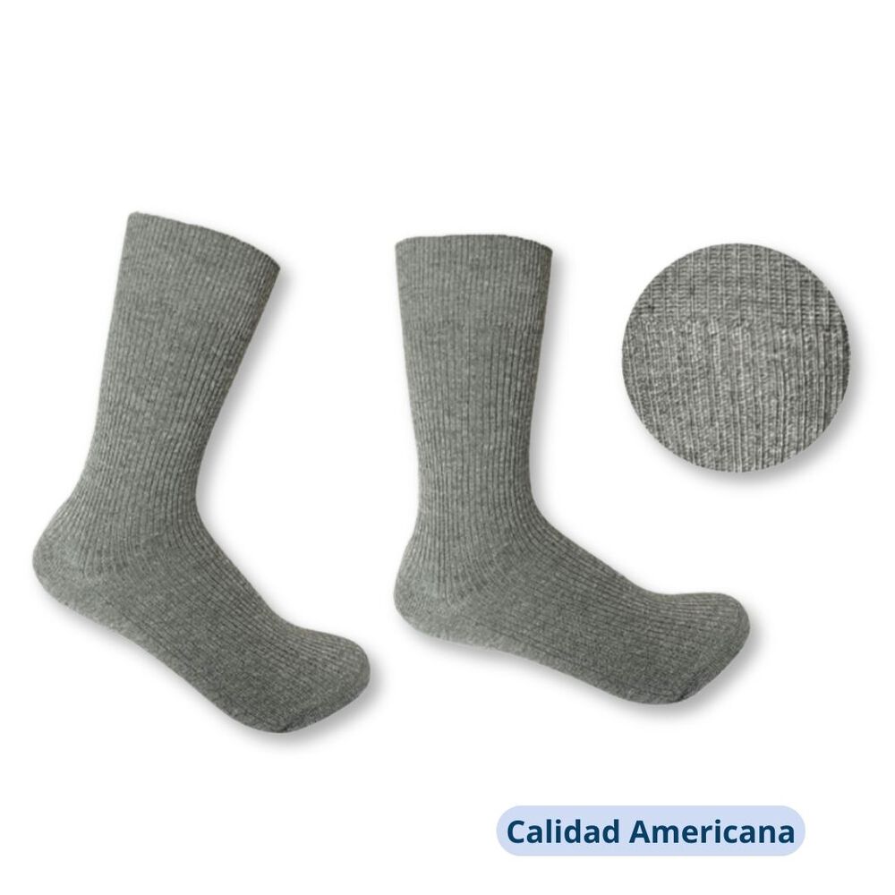 Calcetín Escolar Corto Bambú Gris Unisex 1 Par image number 1.0