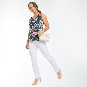 Blusa Lisa Regular Sin Mangas Cuello V Mujer Geeps