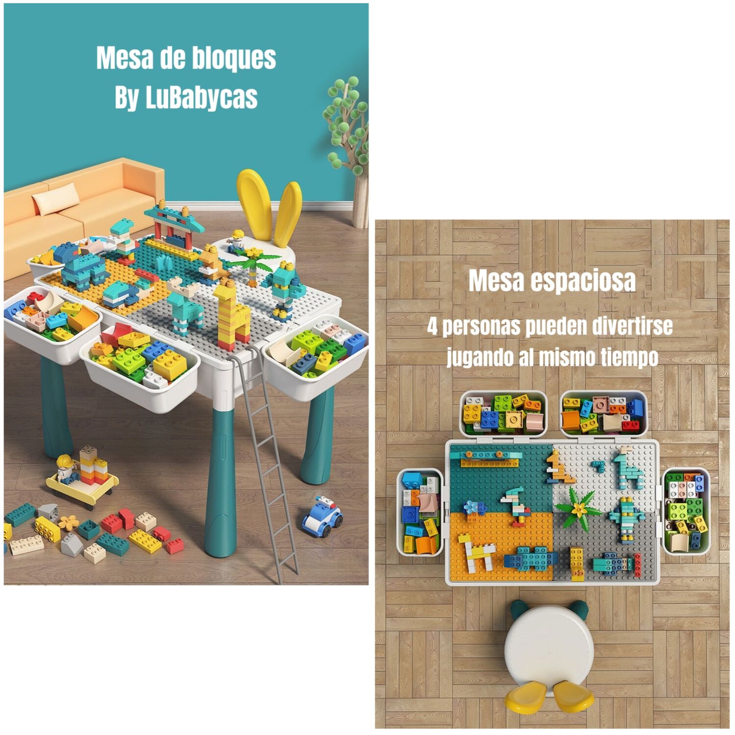 Mesa De Bloques 346 Piezas Y 2 Sillas By Lubabycas image number 2.0