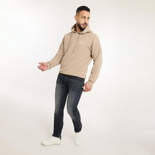 Polerón Liso Cuello Redondo Con Capucha Hombre Az Black