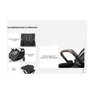 Coche De Paseo Modo Apego Y Panor&aacute;mico Lubabycas Negro