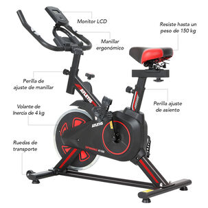 Bicicleta Spinning Atletis Lite 300 Rojo Volante 4 Kg